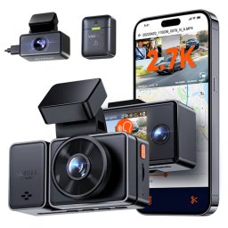 Camera auto tripla Vantrue E3 fata-spate-interior, WiFi 5GHz 1944P + 1080P + 1080P, telecomanda control vocal, Night Vision, ecran 2.45", GPS, G-sensor si monitorizare parcare