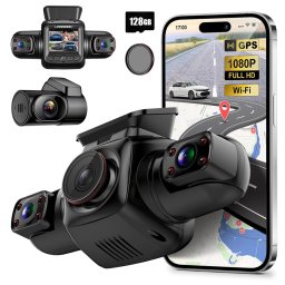 Camera auto de bord cu 4 canale PRUVEEO D90 Mini FHD, WiFi, Night Vision, 150°, ecran LCD 2", GPS, aplicatie dedicata, G-sensor si monitorizare parcare