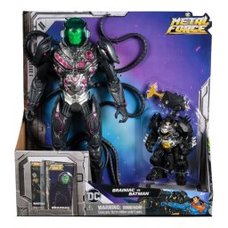 DC Comics Metal Force –Set de 2 figurine Brainiac vs Batman cu acesorii, Multicolor, 4 ani+