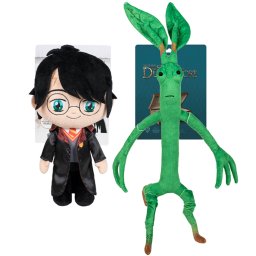 Set 2 jucarii din plus harry potter cu pelerina satinata, 30 cm si picket, 32 cm