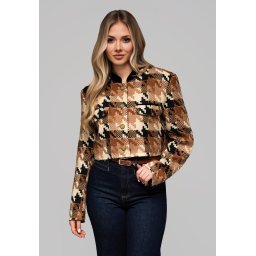 Edoti Women's short stand-up jacket with wool OW-BLZB-0103 v1