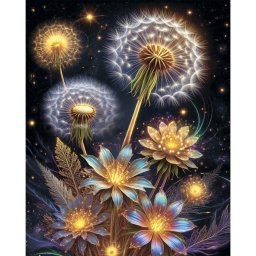Set pictura pe numere, cu sasiu, Constelatie de petale, 40x50 cm