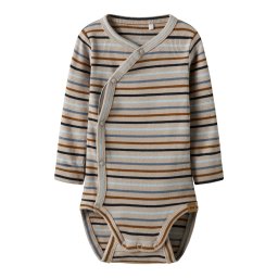 NAME IT Salopetă/Body 'NBMSERRO' bej închis / opal / albastru deschis / maro