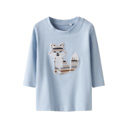 NAME IT Tricou 'NBMSING' albastru deschis / maro / grej / alb