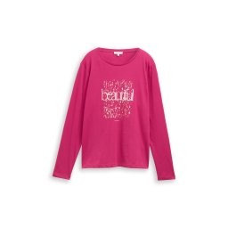 TOM TAILOR Tricou roz / magenta / roz zmeură / alb
