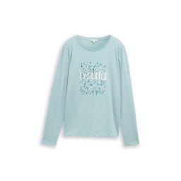 TOM TAILOR Tricou bleumarin / albastru gențiană / verde mentă / alb