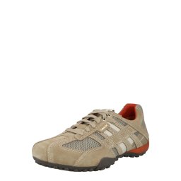 GEOX Sneaker low 'Uomo Snake' maro cămilă / gri taupe / alb
