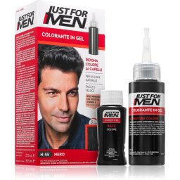 Just for Men Color Kit vopsea de par tonifianta pentru barbati culoare H-55 Real Black 1 buc