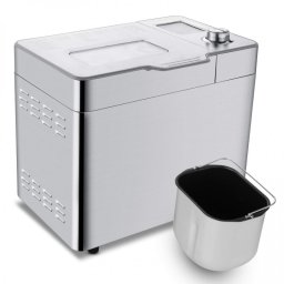 Masina de facut paine Nictemaw Baking Master, 550W, 25 programe, 3 trepte, 500/750/900g, LCD, Start intarziat 13h, Distribuitor automat, Argintiu