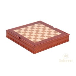 Tabla de sah cu cutie din lemn de nuc, 37 x 37 cm, patrat 40mm