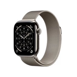 Smartwatch Apple Watch 11 GPS + Cellular, 46mm, Carcasa Natural Titanium, Bratara Natural Milanese Loop - S/M