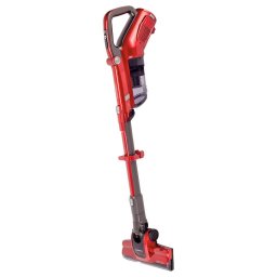 Aspirator vertical 9 in 1 putere 130 W recipient colectare praf 0.6 litri filtru HEPA Litiu-Ion 22.2 volti autonomie baterie detasabila timp de incarcare 4 ore 30 de minute 2 trepte de putere Rosu