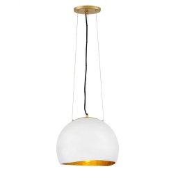 Pendul modern din metal alb auriu Nula, 1x60W, E27, H:367-2972mm, QN-NULA-1P