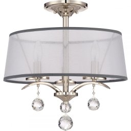 Semi-Plafoniera dormitor Quoizel Whitney, E14, 3x40W, argintiu, QZ-WHITNEY-SF