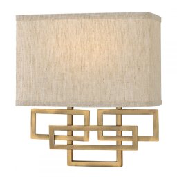 Aplică LANZA, bronz slefuit, H:28.9cm, 2 becuri, HK-LANZA2-BR