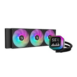 DeepCool CPU Water Cooler - LP360 (max. 21dB; max. 122,39 m3/h; 3x12cm, afișaj LED, negru)