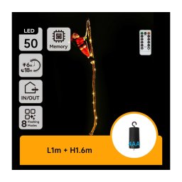 Aigostar - Decorațiune LED de Crăciun pentru exterior, Moș Crăciun cu parașută, LED/4xAA, IP44