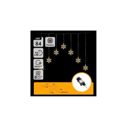 Aigostar - Ghirlandă LED de exterior pentru Crăciun 84xLED/230V 1,2x1m IP44 alb cald fulgi de zăpadă