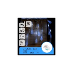 Aigostar - Ghirlandă LED de exterior pentru Crăciun 25xLED/8 funcții 3xAA 2,5m IP44 alb rece picături