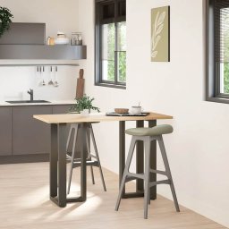 Picioare de masa de bar în forma de T, 2 buc., negru, 40x35x(90-91) cm, otel GartenMobel Dekor
