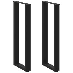 Picioare de masa de bar în forma de U, 2 buc., negru, 40x(110-111) cm, otel GartenMobel Dekor