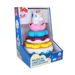 Jucarie interactiva Little Learner Unicorn, 5 inele colorate, sunete si lumini