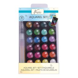 Set Acuarele Nassau Fine Art Set 28 acuarele si pensula cu rezervor, 28 culori, pensula cu rezervor, portabil