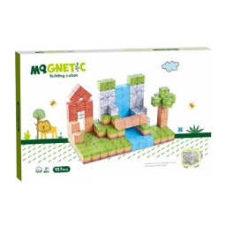 Set de constructie magnetic Bufnitel Cuburi magnetice - In natura 157 piese (2.5 cm)
