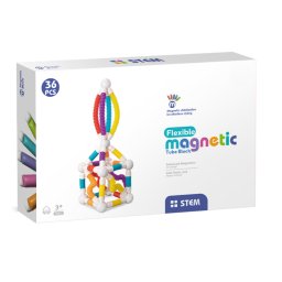 Set de constructie magnetic Bufnitel cu tuburi flexibile, 36 piese