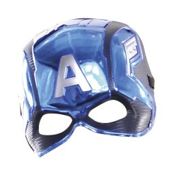 Jucarie Rubies Captain America Half Mask Metallic, Masca 1/2 fata, Metalica, Albastru