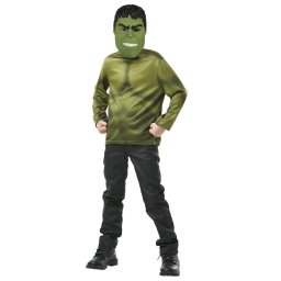 Set de deghizare Rubies Set Hulk - Bluza & masca, Poliester, PVC, 5-8 ani