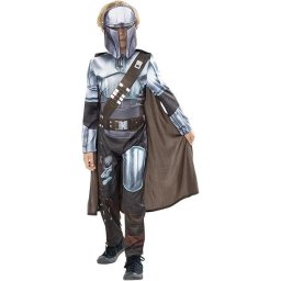 Costum de carnaval Rubies Green Collection - Mandalorian, Verde, Salopeta si masca