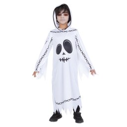 Costum de carnaval Rubies Hooded Ghost Costume, Alb, Poliester, Varsta 3+