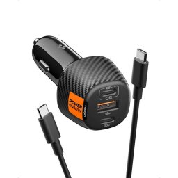 EV1133 2x USB-C + USB-A cablu usb-c la usb-c inclus 113W Negru