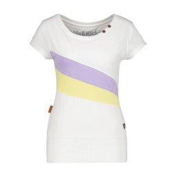 alife & kickin Tricou galben deschis / mov lavandă / alb