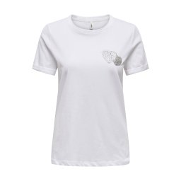 ONLY Tricou argintiu / alb