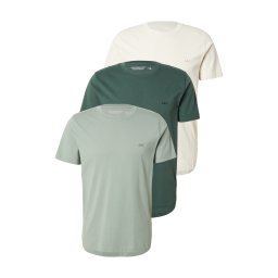 Abercrombie & Fitch Tricou verde pastel / verde închis / alb natural