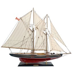 Iaht cu vele - Bluenose, lemn cu vele pânză, L: 74cm, H: 66cm