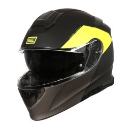 Casca moto rabatabila, cu ochelari, Origine Basic Virgin, culoare galben negru mat, marime S 55-56 cm