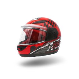 Casca moto copii integrala, marime YS, culoare negru rosu
