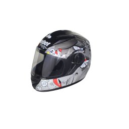 Casca moto integrala adulti, Safebet HF-111K, culoare gri negru mat, marime S