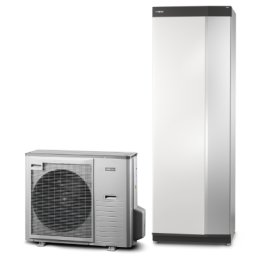 Pachet pompa de caldura aer-apa 10 kW Nibe AMS 20-10 cu unitate interna SVM S332-10 EM, boiler incorporat ACM 185l, split, monofazata