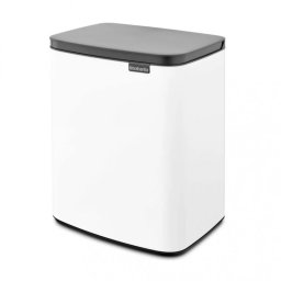 Cos de rufe Brabantia Bo Small 1006633, 12 L, Deschidere silentioasa si lina, Baza antiderapanta, Alb