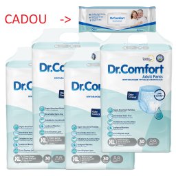 Pachet 4 x Chilot Absorbant Dr. Comfort XL (4x30 buc) + 1 x Șervețele Umede XXL 50 buc – Incontinență Adulți