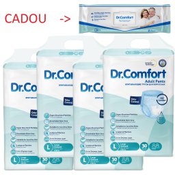 Pachet 4 x Chilot Absorbant Dr. Comfort L (4x30 buc) + 1 x Șervețele Umede XXL 50 buc – Incontinență Adulți