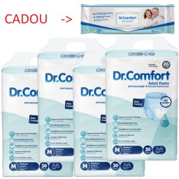 Pachet 4 x Chilot Absorbant Dr. Comfort M (4x30 buc) + 1 x Șervețele Umede XXL 50 buc – Incontinență Adulți