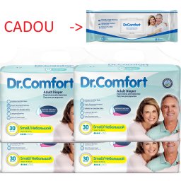 Pachet 4 x Scutece Dr. Comfort S (4x30 buc) + 1 x Șervețele Umede XXL 50 buc – Protecție Incontinență Adulți