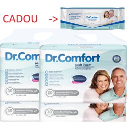 Pachet 4 x Scutece Dr. Comfort XL (4x30 buc) + 1 x Șervețele Umede XXL 50 buc – Protecție Incontinență Adulți