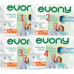 4 x Evony scutece adulti large nr. 3 -120buc