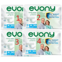4 x Evony scutece adulti medium nr. 2 - 120buc
